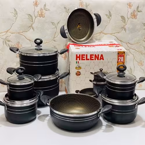 سرویس قابلمه 14 پارچ هلنا لبه چدن