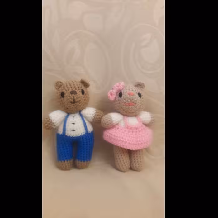 خرس خواهر و برادر  بافتنی