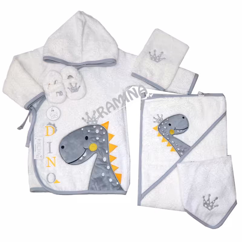 ست حوله نوزاد 5 تکه دخترانه طرح دایناسور پرنسس مادرکر Mothercare