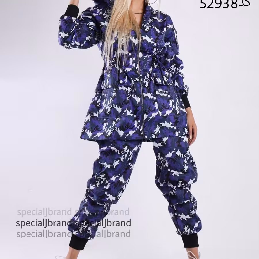 ست سویشرت و شلوار چریکی (جنس ترگال)فقط بنفش موجود