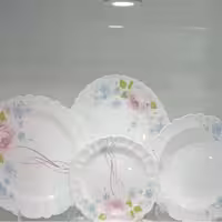 سرویس آرکوپال 25 پارچه نیکو،شش نفره ،طرح نیکو گل آبی صورتی ،مناسب جهیزیه