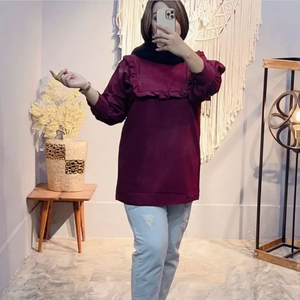 تونیک زنانه ابروبادی گرم بالا از 44 تا46طرح فکورا سینه چین دار