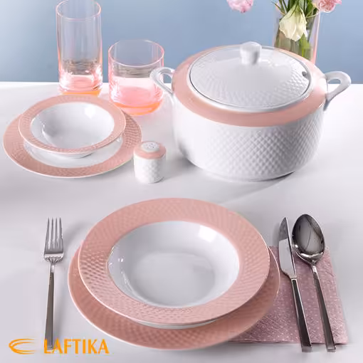 سرویس چینی ماربل 12 نفره چینی زرین رادیانس 102 پارچه