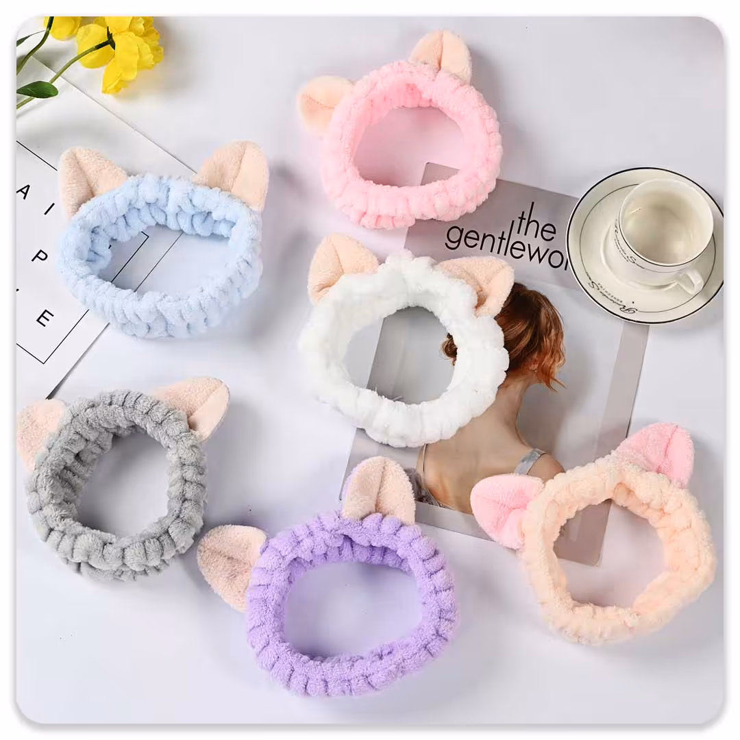 هدبند حوله ای گربه ای