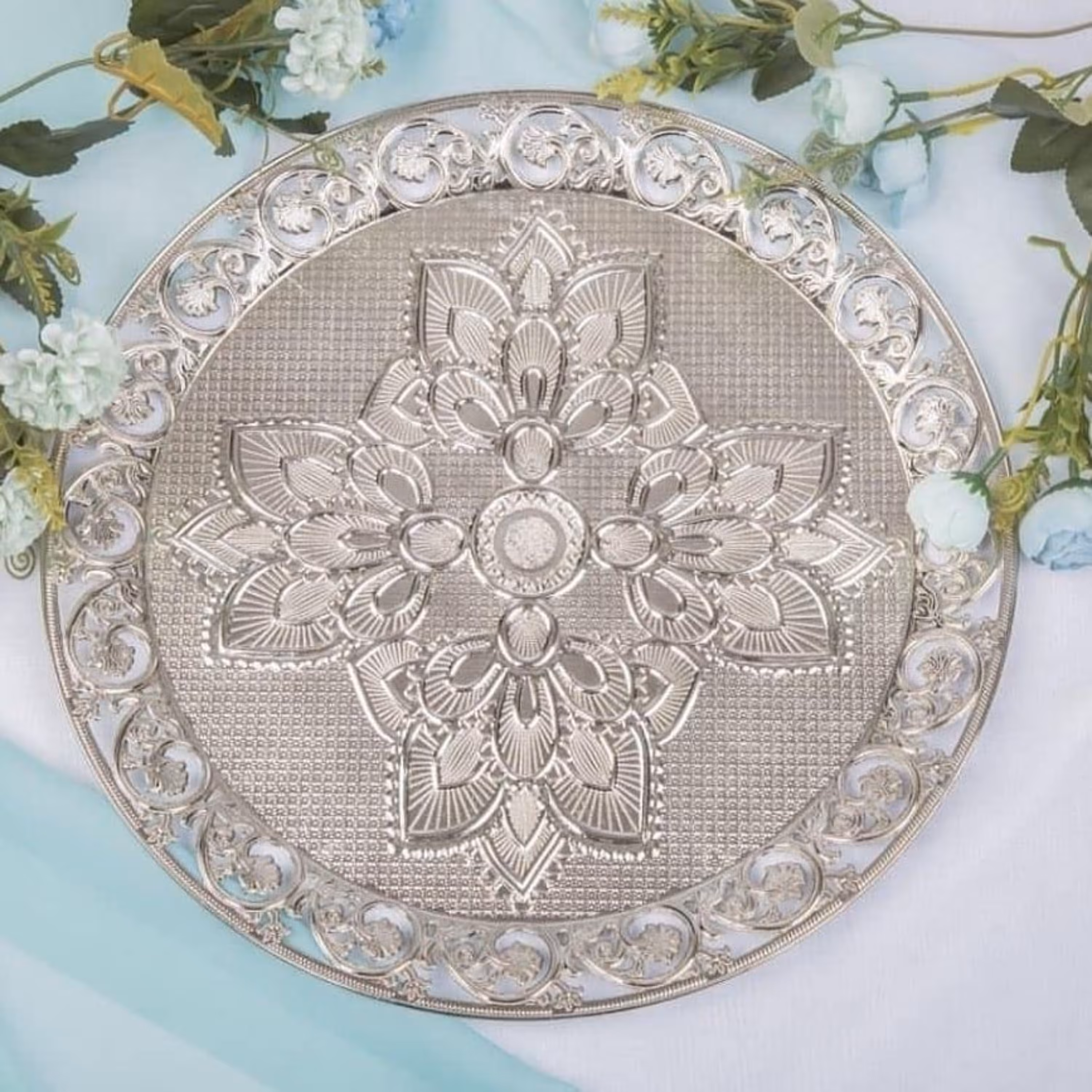 سینی گرد طلایی و نقره ای ZARA