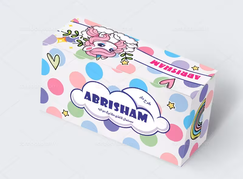 لایه باز جعبه دستمال کاغذی طرح کودکانه | گرافیک با طعم تربچه