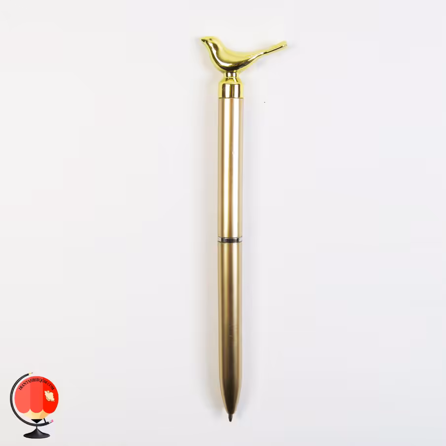 خودکار فانتزی طرح گنجشک رنگ طلایی