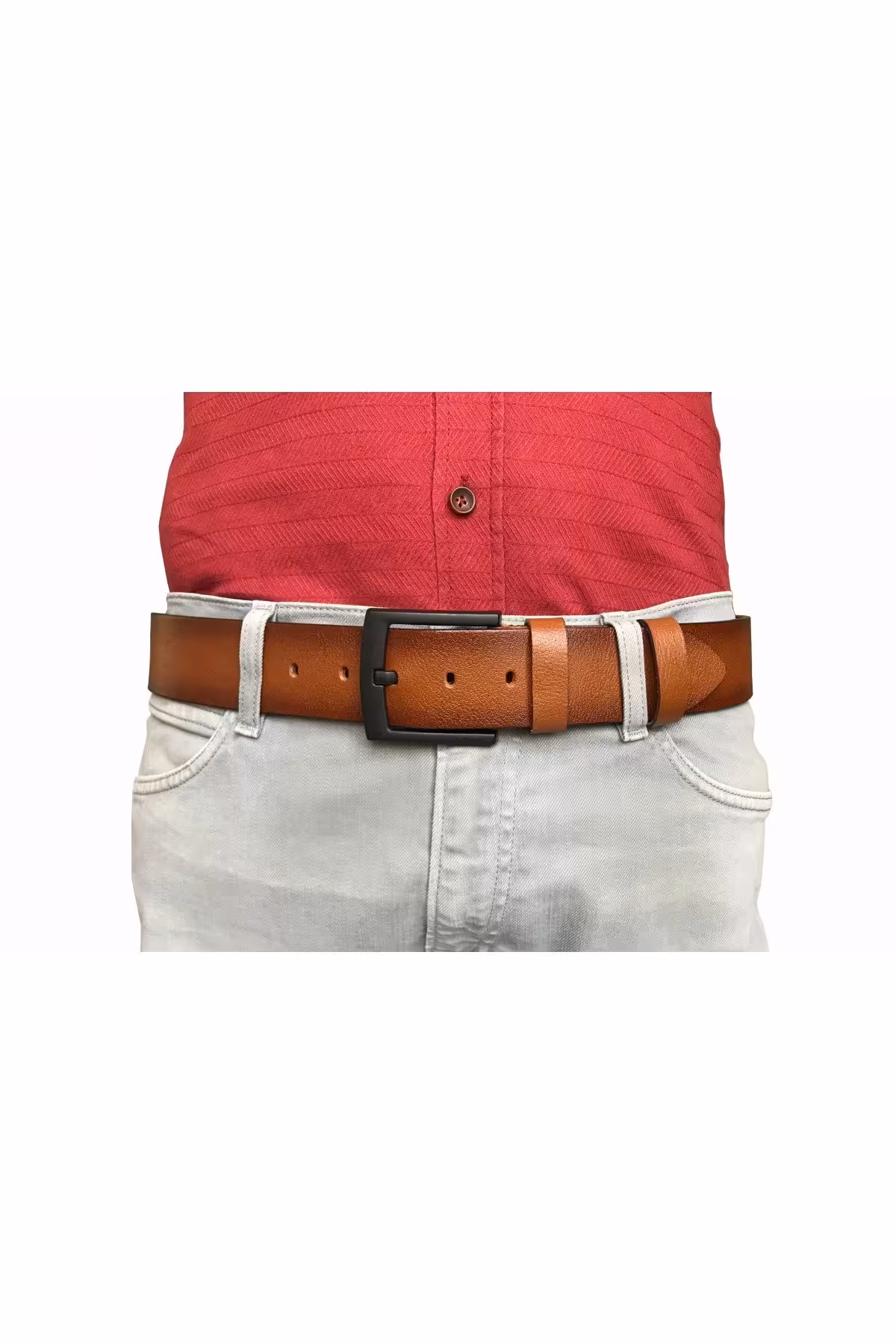 کمربند چند رنگ مردانه و زنانه چرم با کیفیت 4.5 سانتی متر جین برنزه اسپرت GoDeri