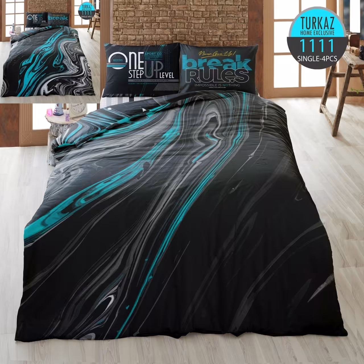 ست روتختی ترک آز کد 1111 تکنفره 4 تکه