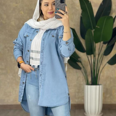 مانتو اسپرت زنانه جین کاغذی مدل نازگل