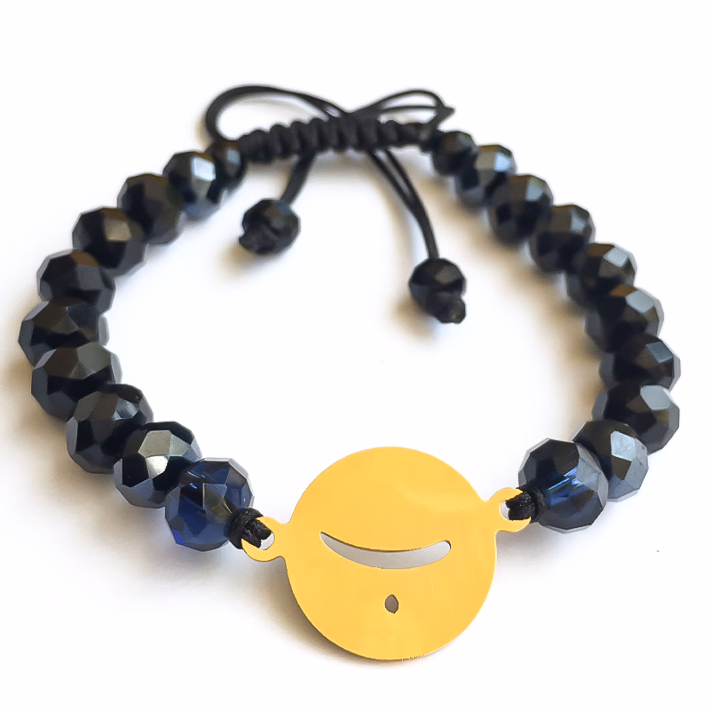 دستبند مدل ب تلفیقی از کریستال های ذغالی و مشکی