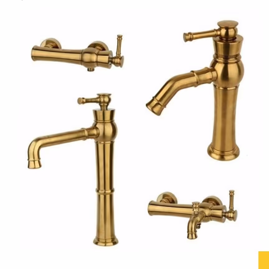 ست 4 تیکه شیرآلات  الیزه طلا مات ، شرکت راسان ، 