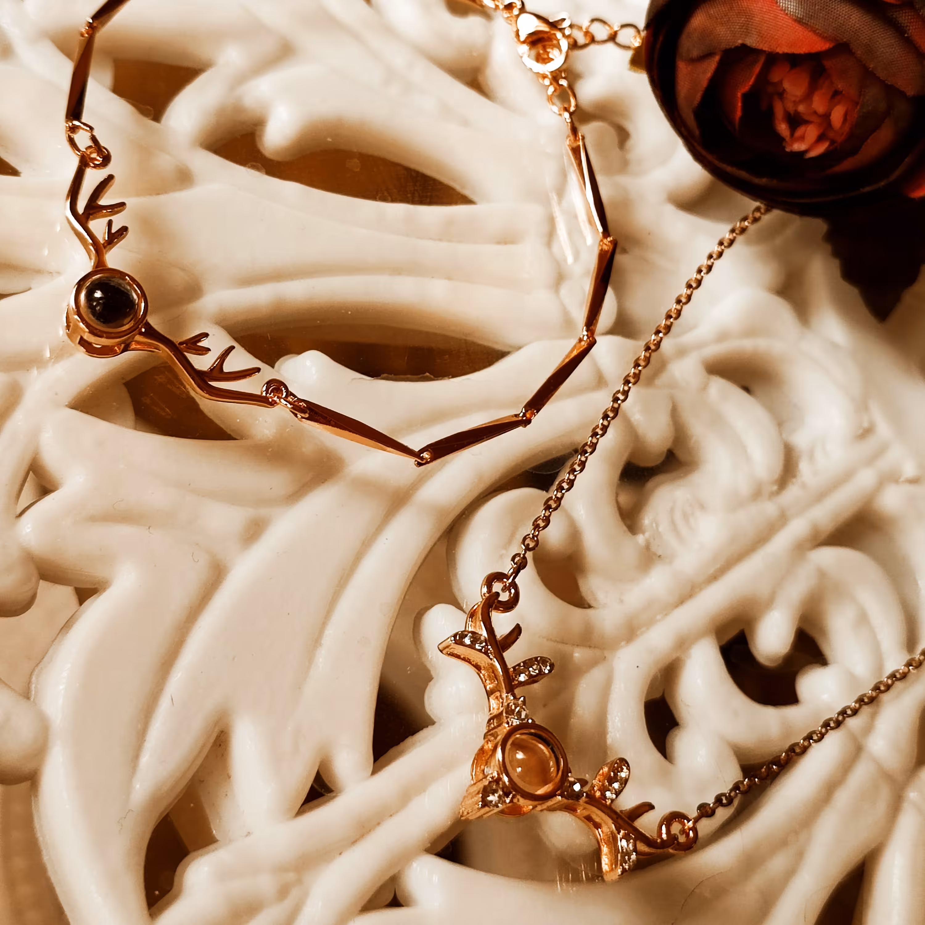 نیم ست استیل رزگلد تلسکوپی دوستت دارم به صد زبان دنیا مناسب هدیه 