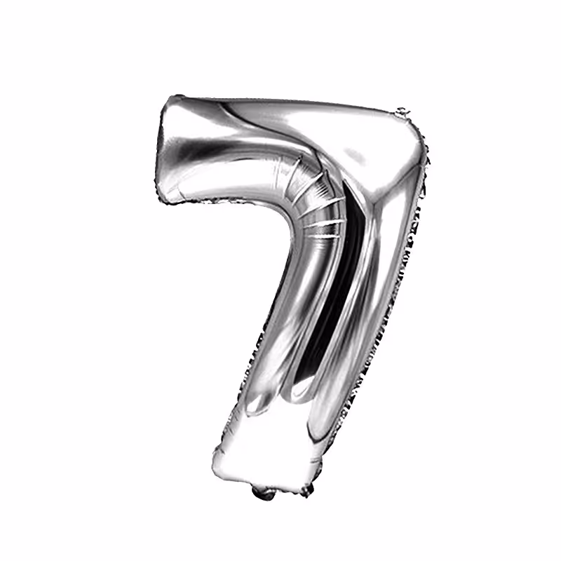بادکنک فویلی عدد 7،رنگ نقره ای،32 اینچ
