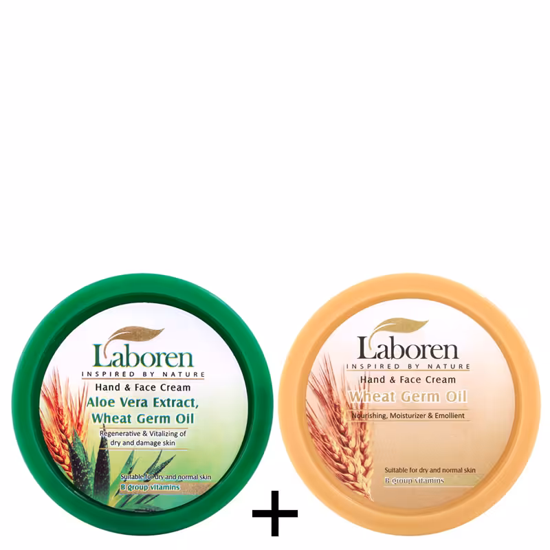 پک کرم های کاسه ای مرطوب کننده جوانه گندم و آلوئه ورا لابورن مخصوص پوست های حساس و خشک