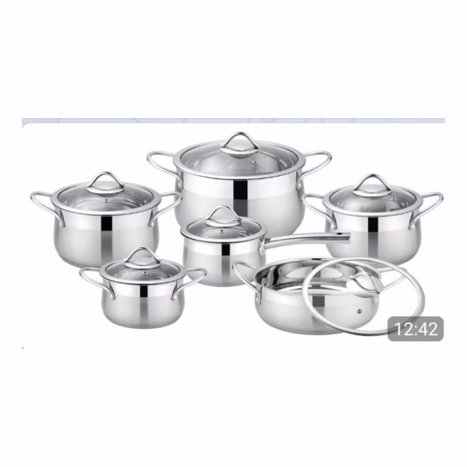 سرویس قابلمه 12 پارچه مارک کرکماز. کف چدن  بدنه استیل ضد زنگ. حک کرکماز ترکیه 