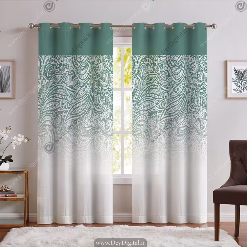 پرده چاپی مدل پانچ و ساده کد SA-2915