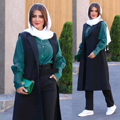 ست سه تیکه آرامیس شومیز،شلوار و رویه بلند