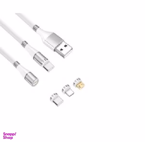 کابل شارژر آهنربایی سه کاره LED دار مناسب برای کلیه گوشیها