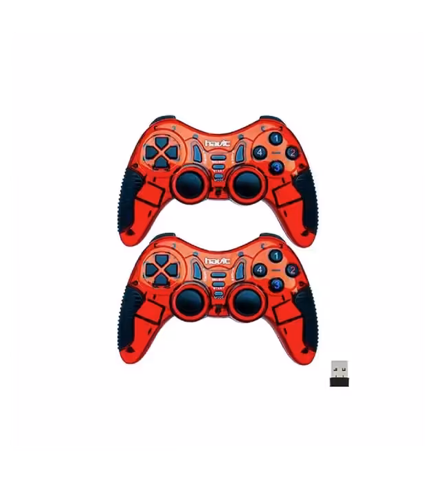 دسته بازی دوبل شوک دار بی سیم havit مدل HV-G95W - قرمز