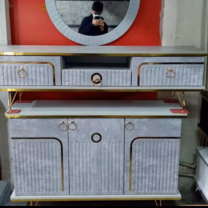 ست کنسول به همراه جاکفشی 2 درب رنگ سفید