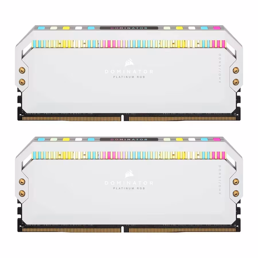 رم کورسیر DOMINATOR PLATINUM RGB White 64GB 32GBx2 5600MHz Cl40 DDR5