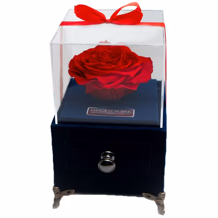رز جاودان دکوفیوره مدل جعبه موزیکال کشودار کوکی ملودی عاشقانه