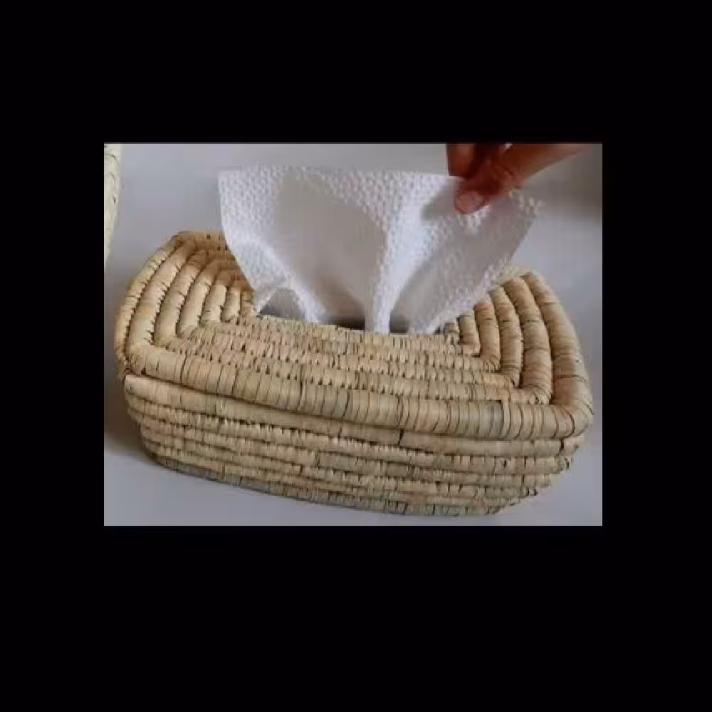 جا دستمال کاغذی حصیری