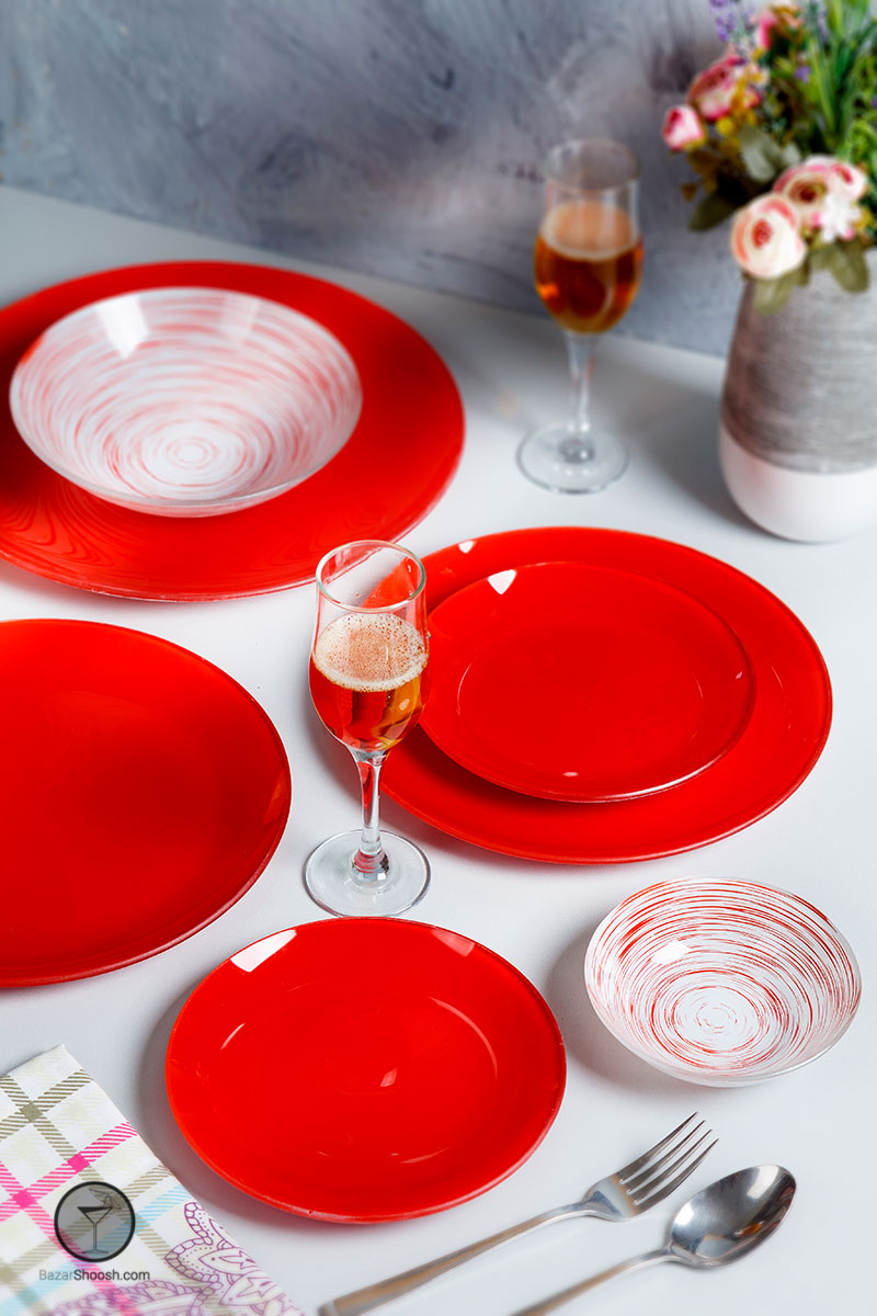 سرویس غذاخوری 25 پارچه گرد طرح رد 1904 آرکوفام