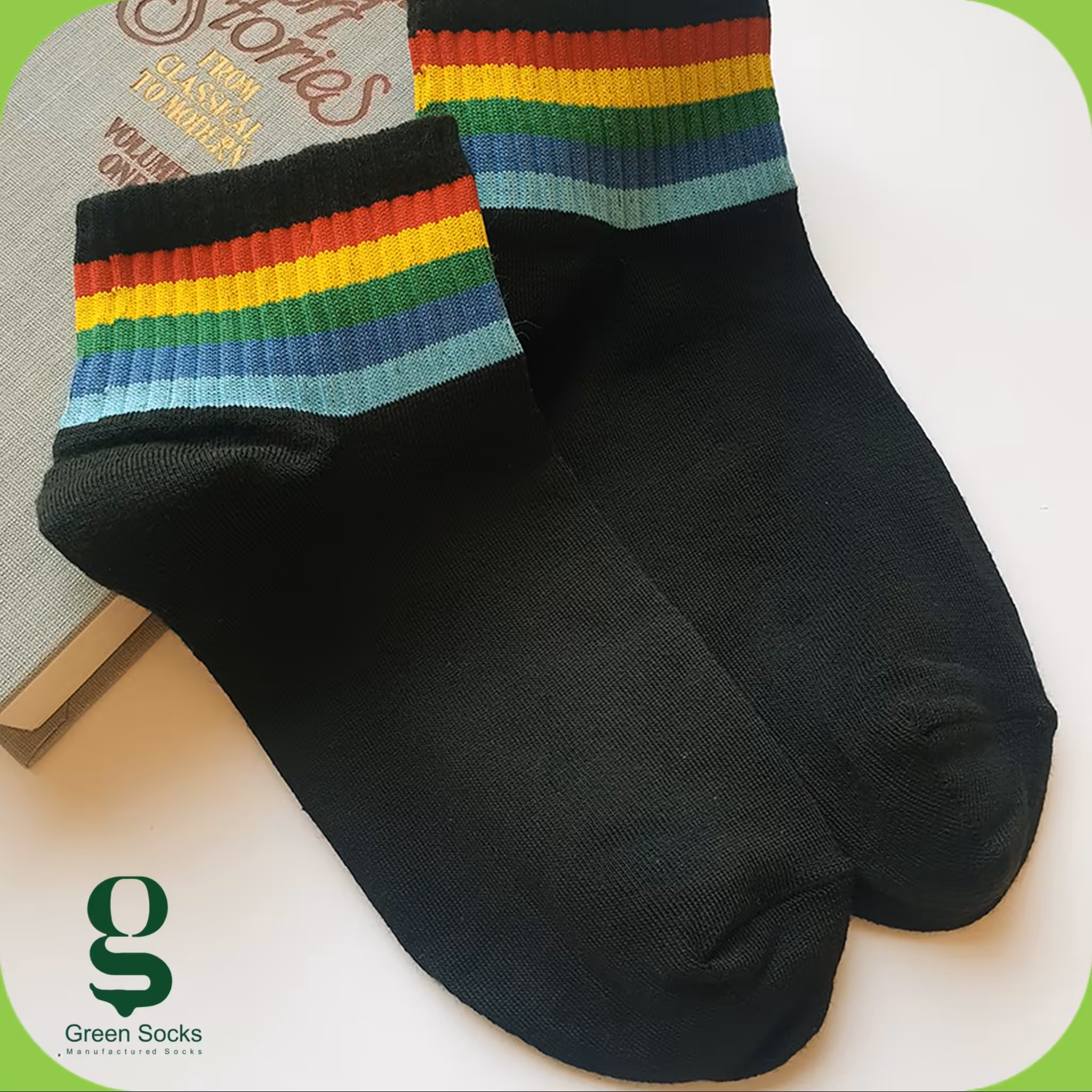 جوراب نیم ساق  کش رنگی