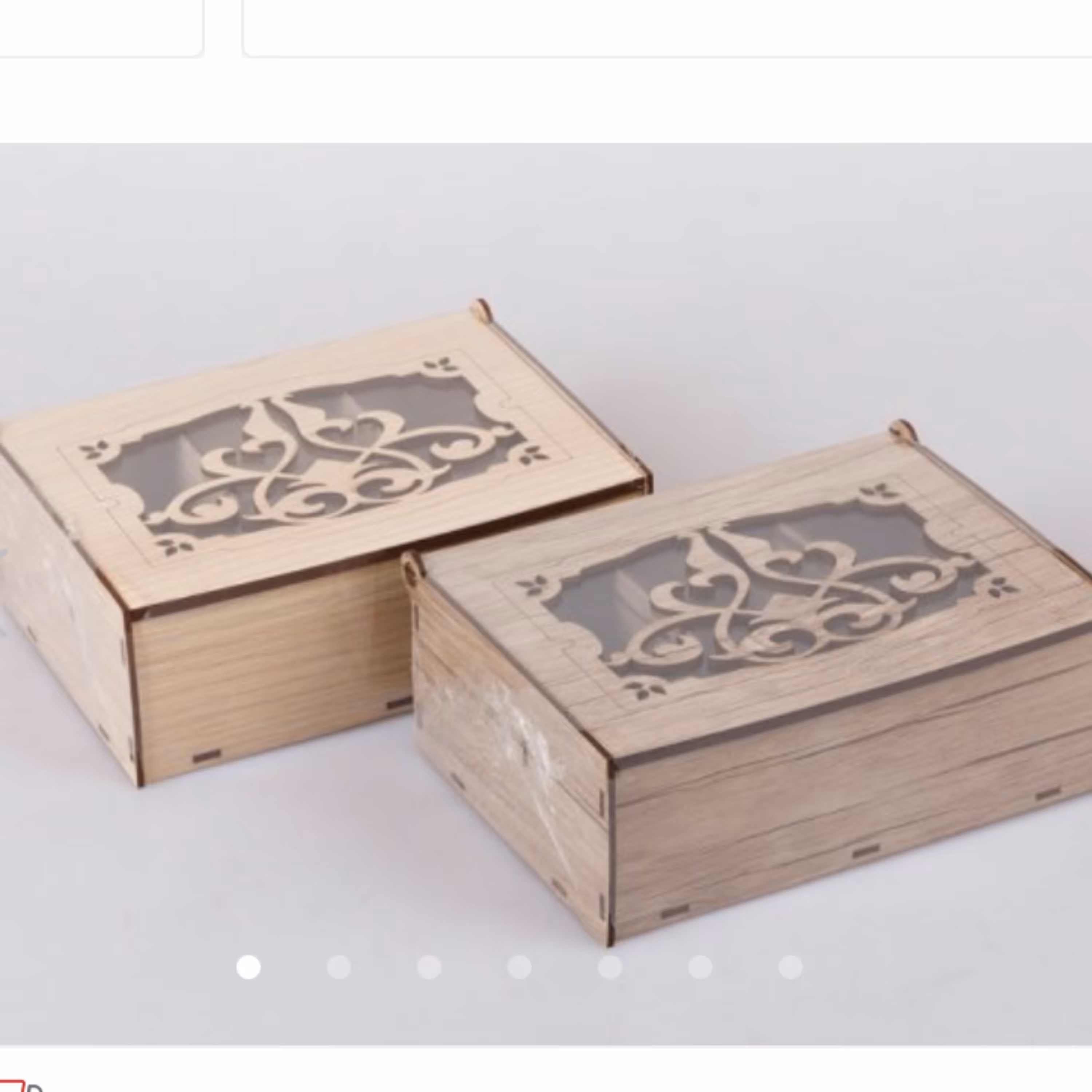 جعبه چوبی طرح دار برای جای دمنوش تنقلات وجعبه جواهرات 