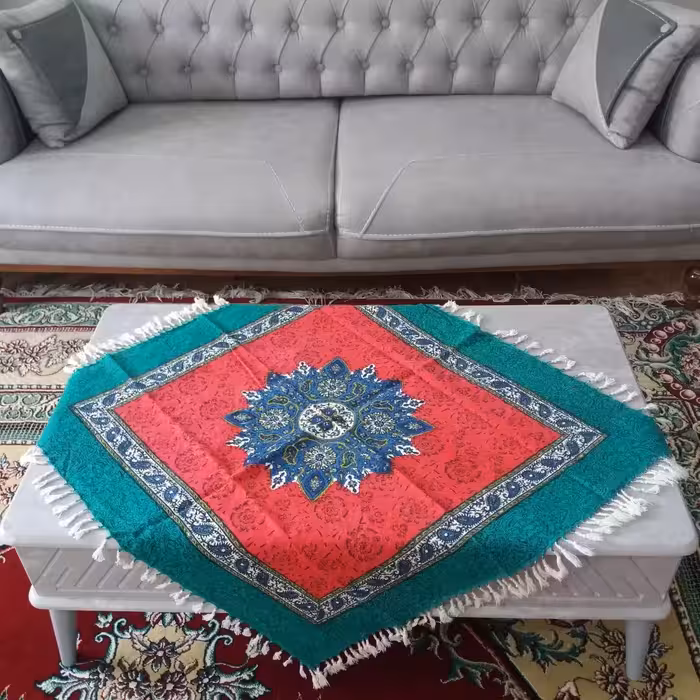 قلمکاری اصفهان طرح صادراتی ابعاد80در80 قابل شستشورنگ ثابت