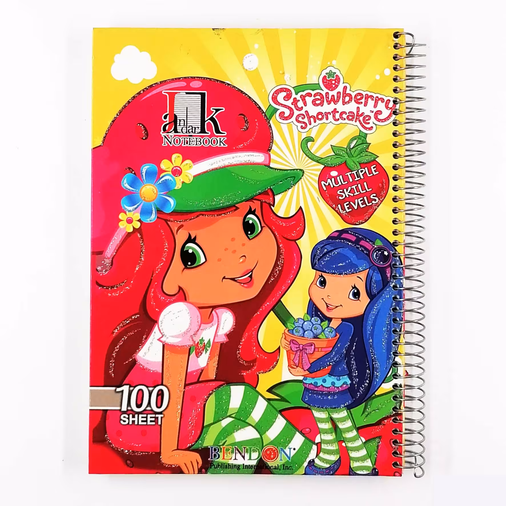 دفتر 100 برگ طرح دختر توت فرنگی جلد سخت سیمی