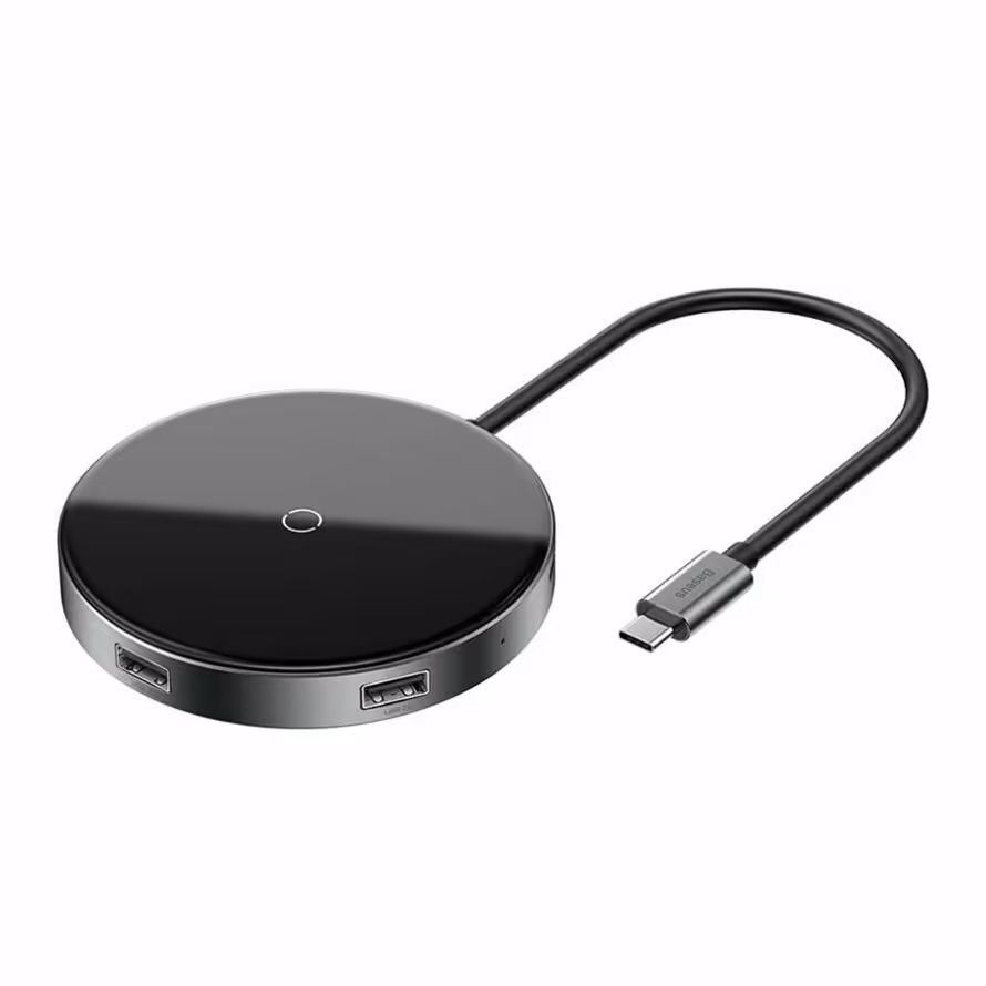 شارژر بی‌سیم و هاب 5 پورت USB بیسوس WXJMY-0G