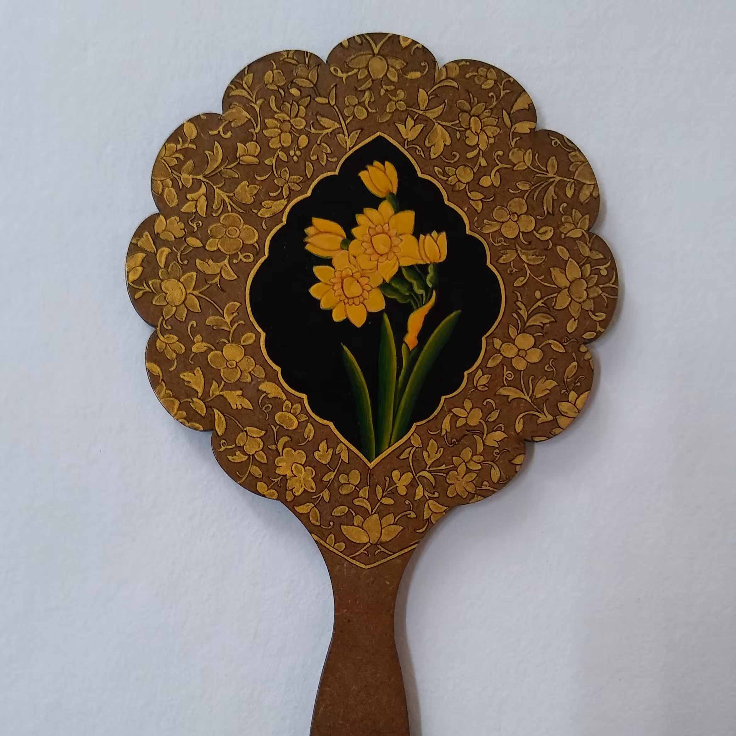 آینه دستی چوبی بزرگ سنتی کد 3