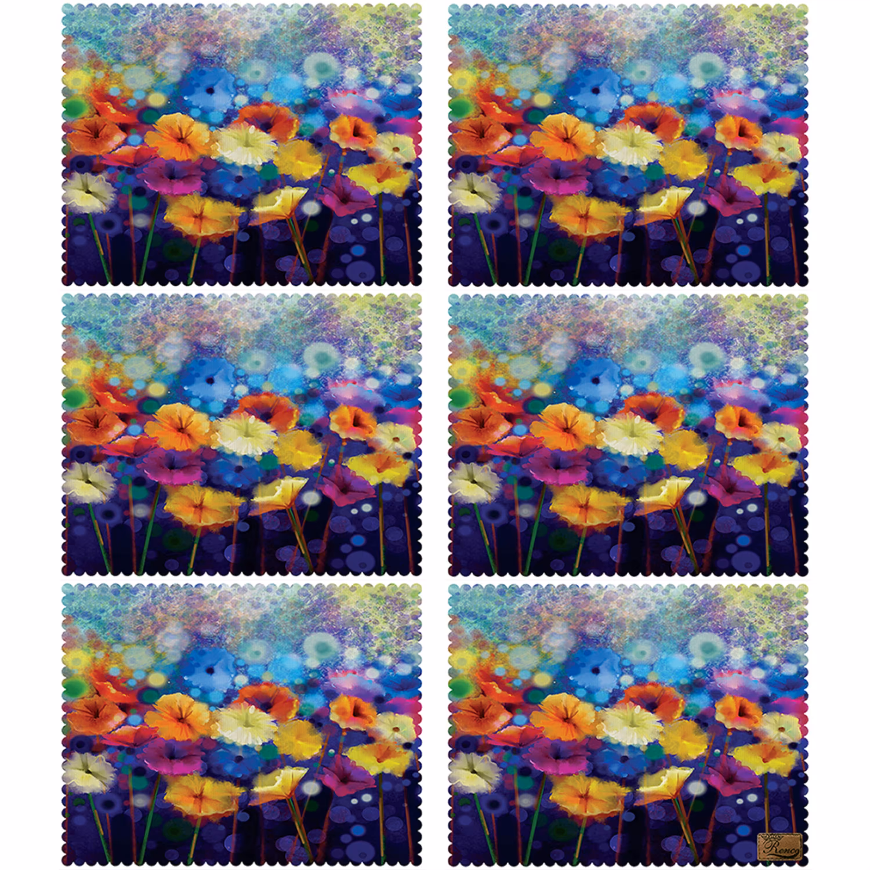 زیر بشقابی مستطیلی پارچه مخمل سایز 35 در 40 مدل U3-308 شرکت رنس