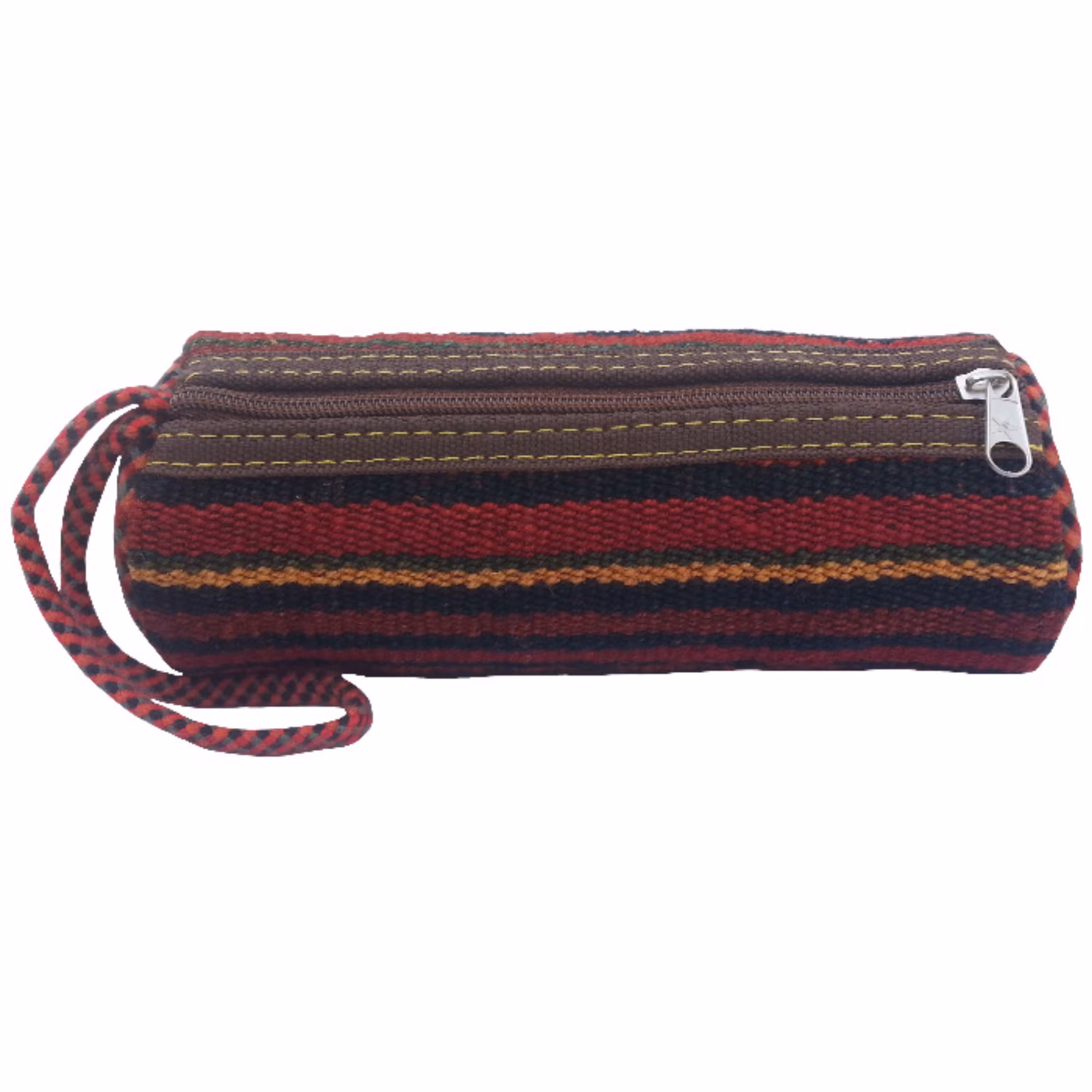 جامدادی گلیم دستباف کد JAMEDGLI12  نفیس  زیپ قوی رنگ زرشکی