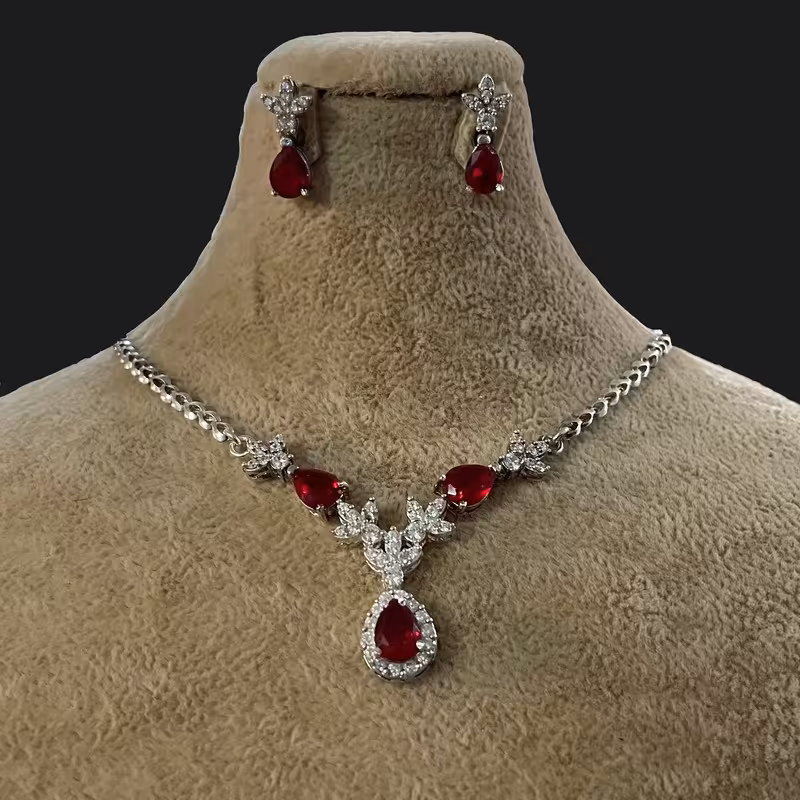 نیم ست نقره 925 زنانه مدل 30725 وزن 12.4 گرم