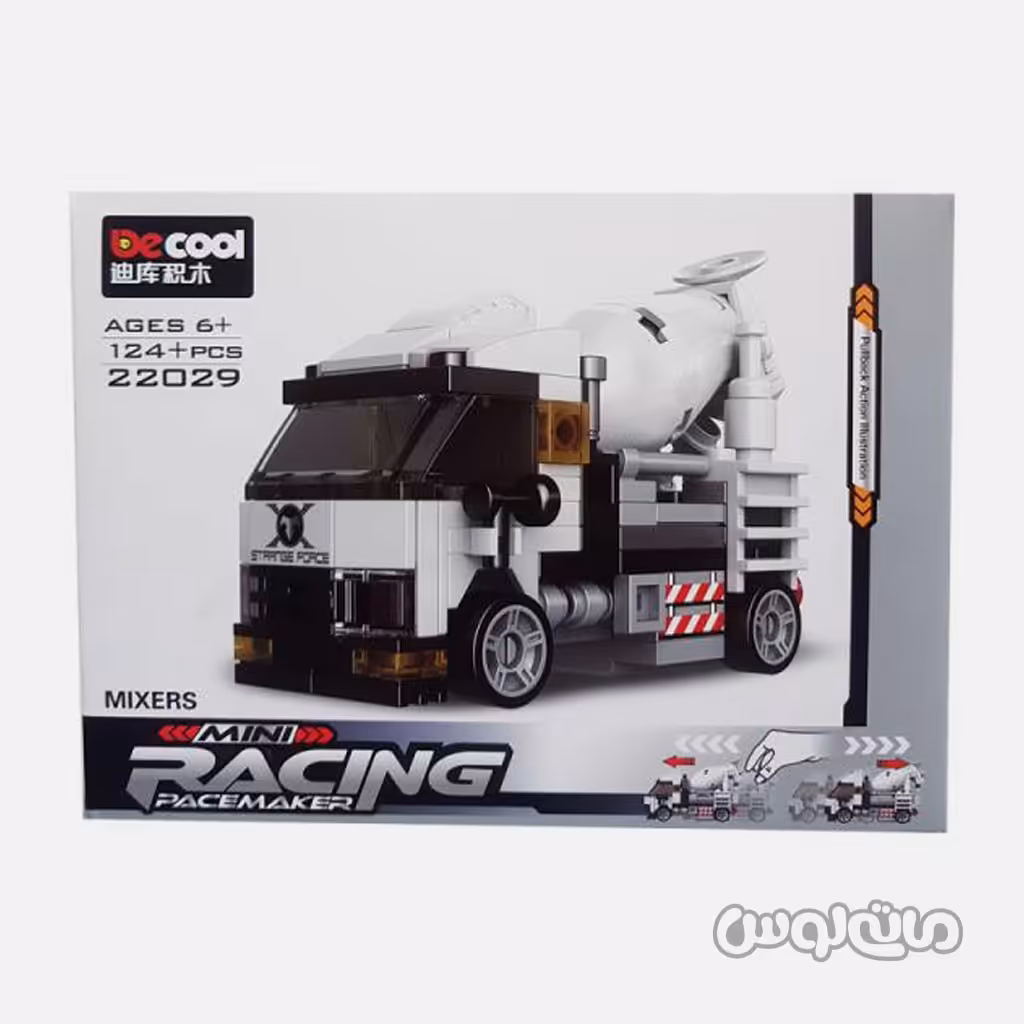 اسباب بازی میکسر عقب کش ساختنی 124 قطعه دکول

