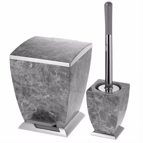 ست سطل و فرچه آوا ماربل طوسی کروم هارمونی