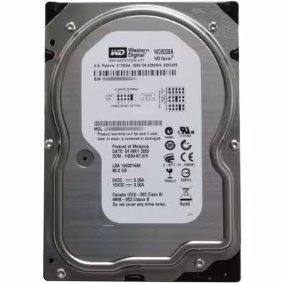 هارد اینترنال IDE وسترن دیجیتال با ظرفیت 80 گیگابایت