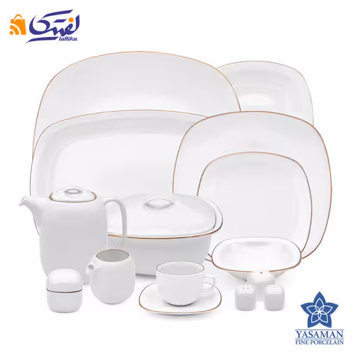 سرویس چینی یاسمن کواترو 77 پارچه زرین رزگلد