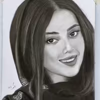 نقاشی سیاه قلم چهره 