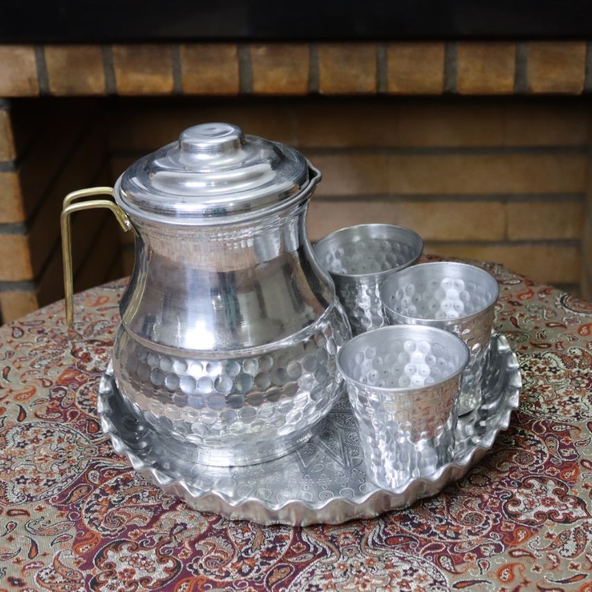 سرویس پارچ ولیوان وسینی روحی برجسته چکشی 