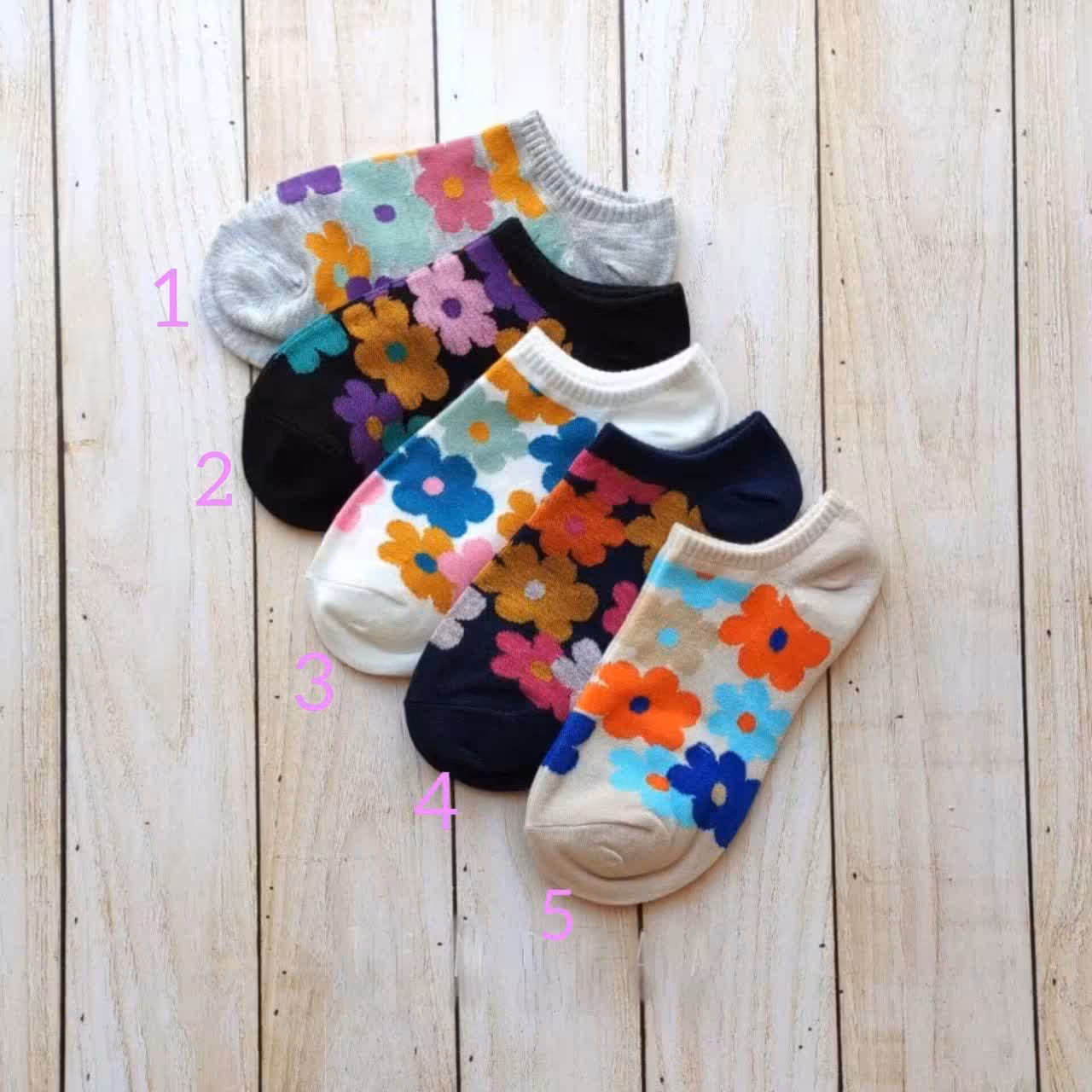 جوراب زیر قوزکی گل پنبه