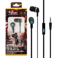 هندزفری باسیم sport مدلsk-116 (مشکی ابی)