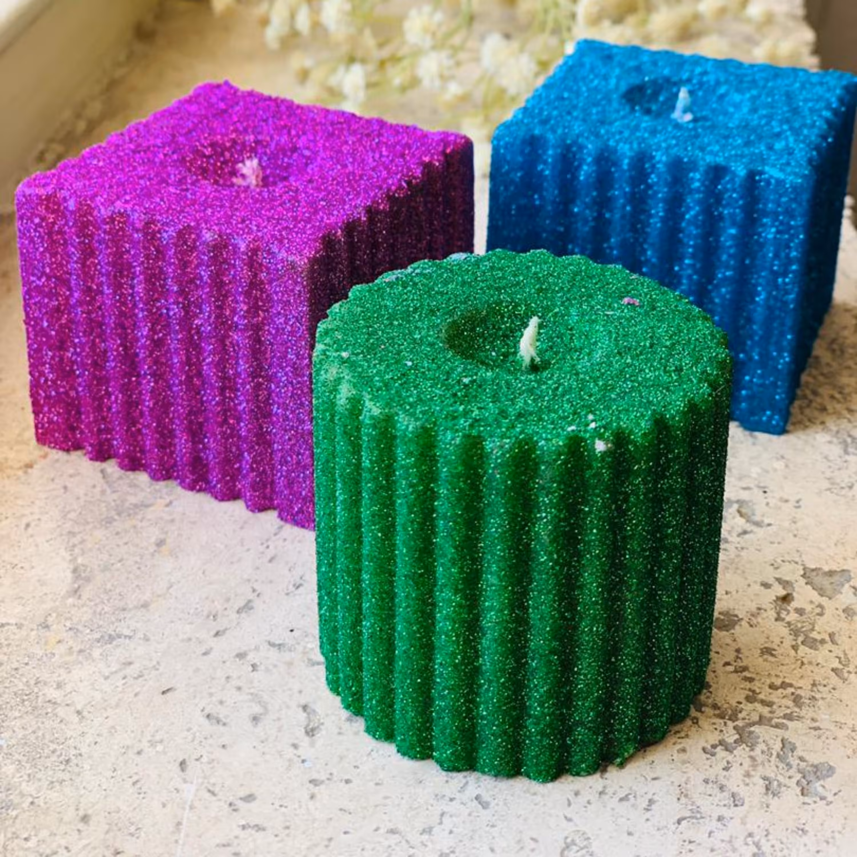 شمع  اکلیلی 100 گرمی در  رنگ های مختلف 