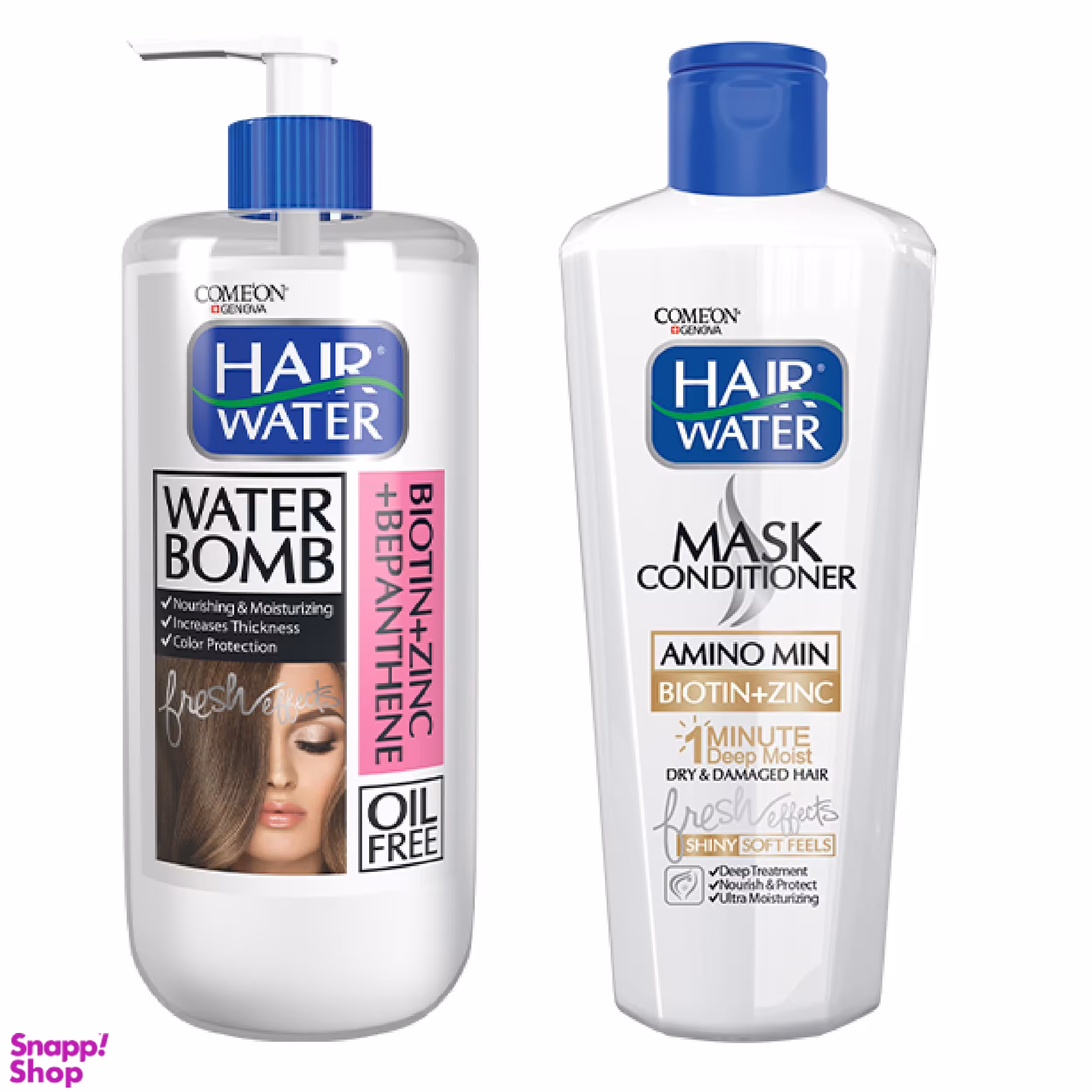 ماسک مو کامان (Comeon) مدل Amino حجم 400 میلی‌ لیتر به همراه کرم آبرسان مو مدل Bioten Hair Water حجم 400 میلی‌ لیتر