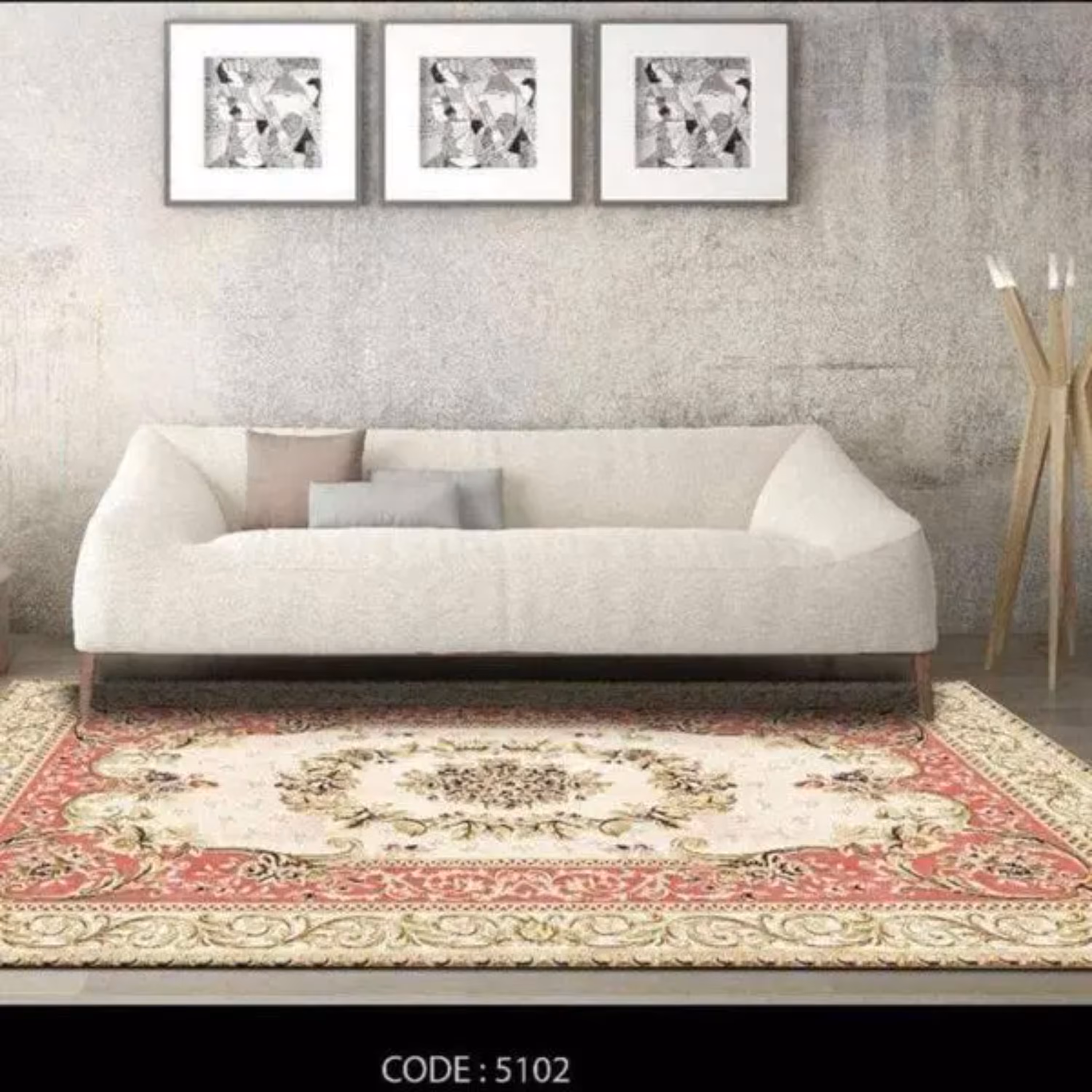 روفرشی کشدار راشل مخمل- طرح 5102در ابعاد12 متری