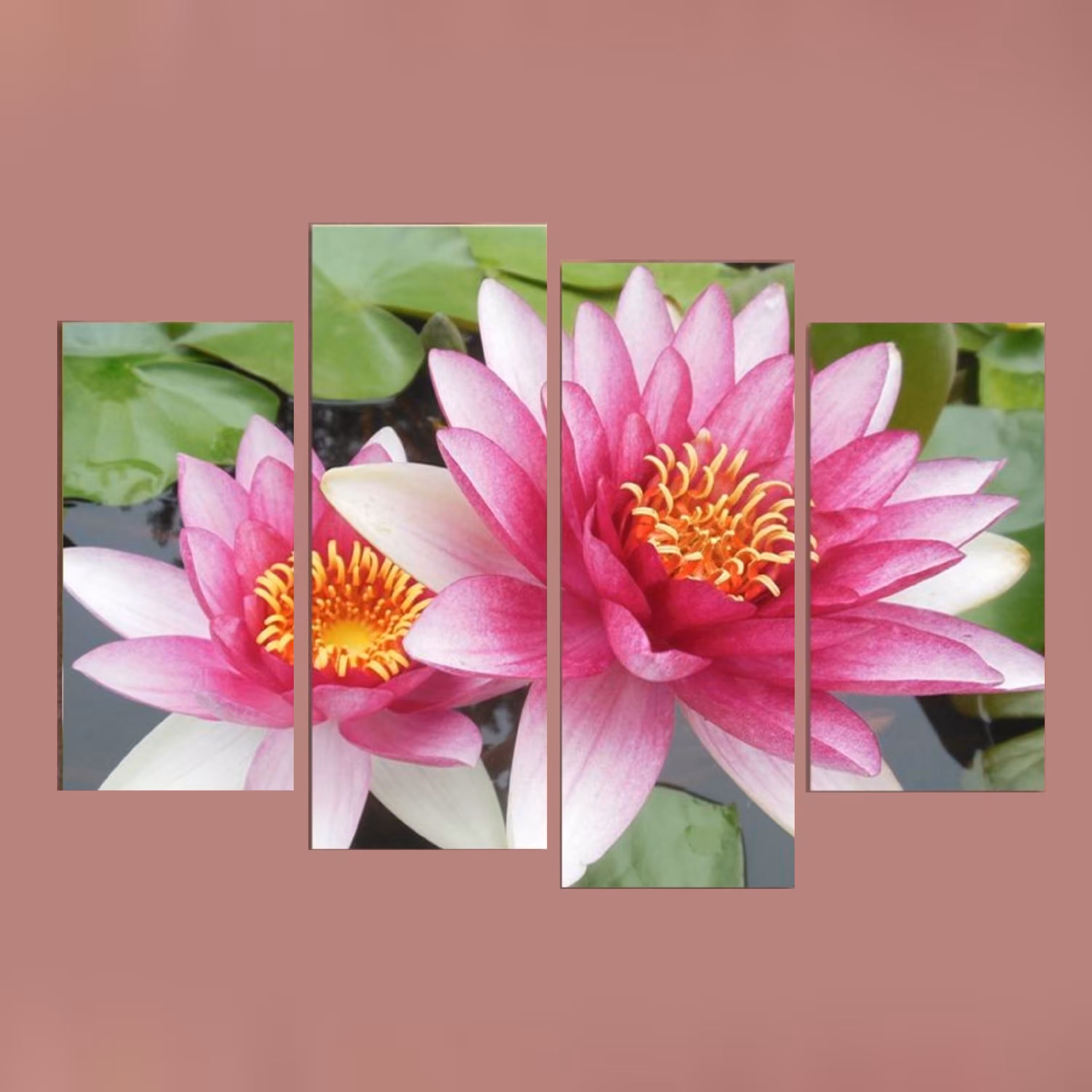 تابلوی نقاشی چهار تیکه گل مرداب